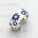 桜 リング 指輪 PT100 (プラチナ10%) ダイヤモンド 0.13ct ホワイト ブルー (大) エポキシ 樹脂 レジン エポキシレジン 春 記念日 誕生日 プレゼント 贈り物 クリスマス(4)