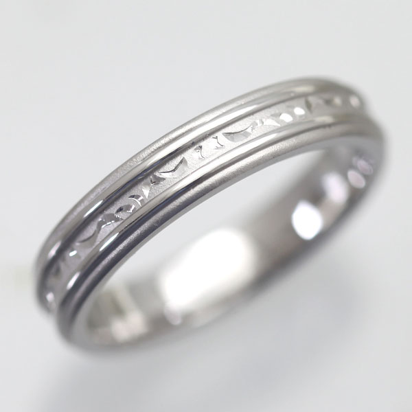 結婚指輪メンズK10WGリングホワ...