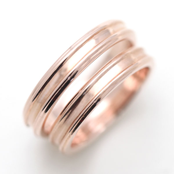 結婚指輪 ペアリング K18PG ピンクゴールド シンプル 鏡面 クリスマス マリッジリング