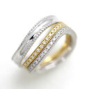 結婚指輪 ペアリング PT100 (プラチナ10%) K18YG ハーフエタニティ S字 ミル打ちリング ダイヤモンド 0.22ct マリッジリング コンビペア...
