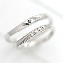 【値引きクーポンあり】 結婚指輪 ペアリング PT100 (プラチナ10%) ダイヤ 0.05ct ブラックダイヤ 0.01ct マリッジリング 短納期 プレゼ...