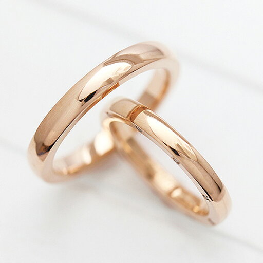 結婚指輪 ペアリング K18PG 甲丸リング シンプル ダイヤモンド 0.10ct ピンクゴールド マリッジリング クリスマス 結婚指輪 ペアリング K18PG 甲丸リング シンプル ダイヤモンド 0.10ct ピンクゴールド マリッジリング クリスマス
