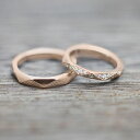 結婚指輪 ペアリング 2本セット価格K18PG ダイヤモンド 0.27ct ピンクゴールド マリッジリング ミラーカット ホワイトデー プレゼント 彼女 クリス...