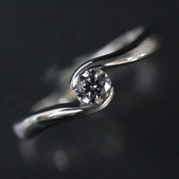 PT900 婚約指輪 【0.2ct UP】天然ダイヤモンド VVS1 エクセレント 爪なし プラチナリング ソリティア エンゲージリング プロポーズ プレゼント 記念日ラッピング クリスマス