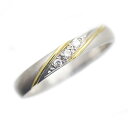 結婚指輪 メンズ PT100 (プラチナ10%) K18YG イエローゴールド コンビ メンズリング 指輪 リング ダブルライン ダイヤ 0.03ct マリッジ...