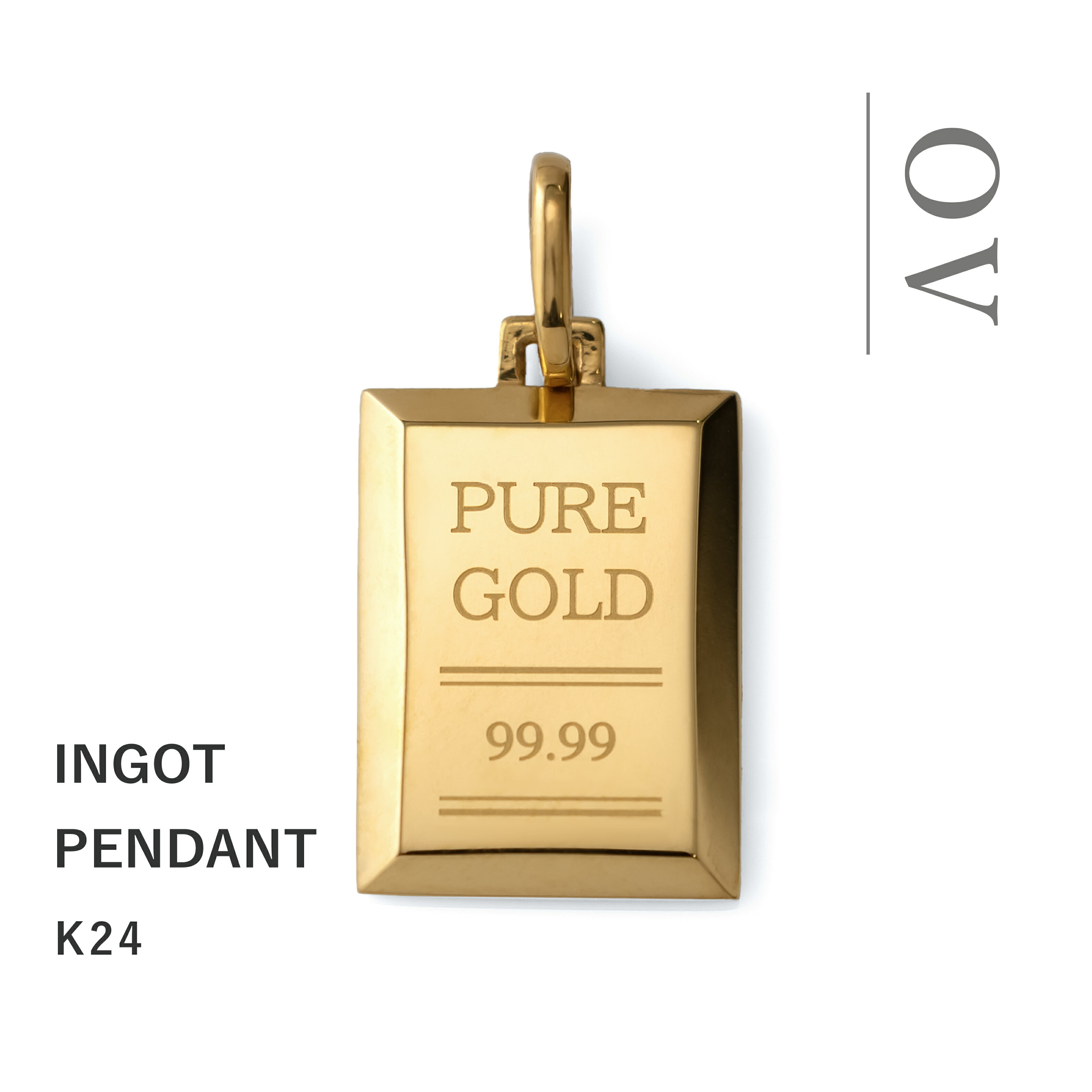 ペンダント 24金 純金 K24 24k インゴット ペンダントトップ 5g GOLD BAR シンプル フレーム無し ゴールド トップ ゴールドバー 中くらい...