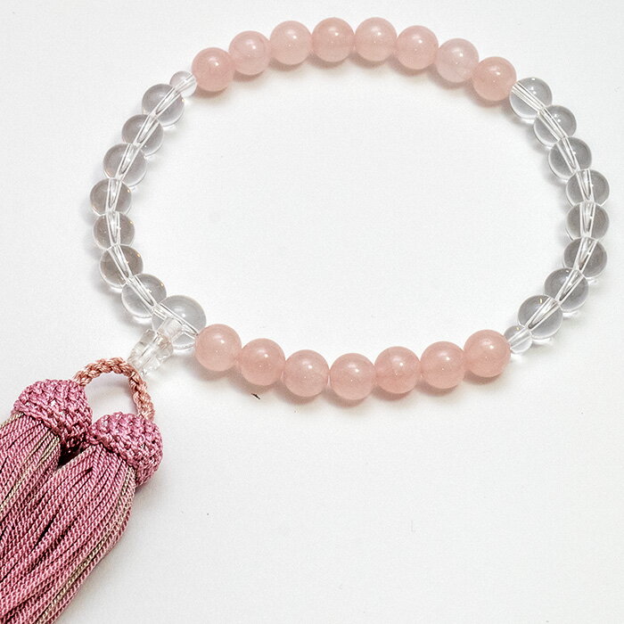 数珠ローズクォーツ・クォーツ数珠A...