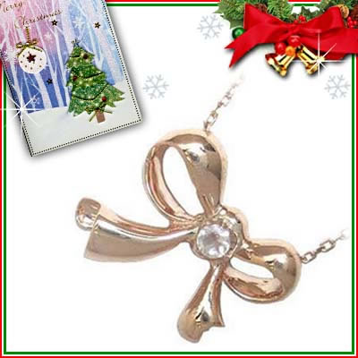 クリスマス限定xmasカード付 ジュエリー 6月誕生石 ネックレス K10ピンクゴールド ムーンストーンペンダントネックレス リボンモチーフ ブランド 包装 Jewelry Suehiro 16 ジュエリー大賞受賞のお店 プレゼント ギフト