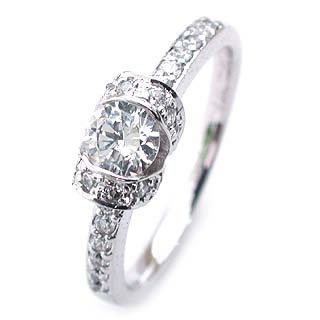 Pt ダイヤモンドデザインリング(婚約指輪・エンゲージリング) ソリティア 一粒 【楽ギフ_包装】 末広 【今だけ代引手数料無料】