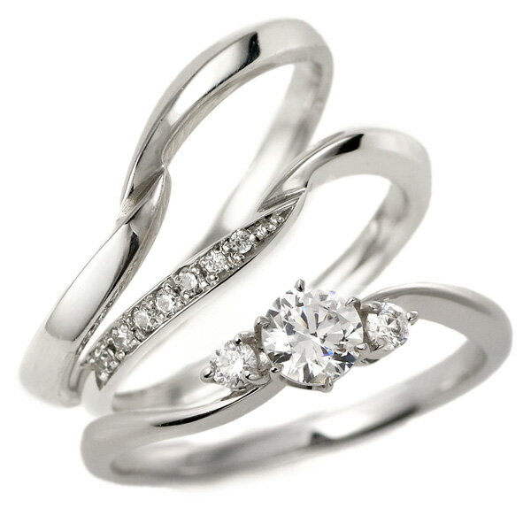 婚約指輪 結婚指輪 セットリング ダイヤモンド プラチナ エンゲージリング マリッジリング ペアリング 鑑別書【楽ギフ_包装】 末広 【今だけ代引手数料無料】