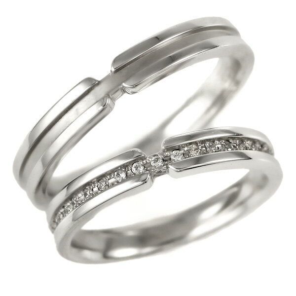 結婚指輪 マリッジリング ダイヤモンド プラチナ リング 人気 ペアリング 2本セット 刻印無料 メンズ レディース スイートマリッジ【楽ギフ_包装】 末広 【...