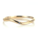 結婚指輪 マリッジリング 18金 ゴールド 甲丸 ウエーブ 天然石 サファイア【楽ギフ_包装】 末広 【今だけ代引手数料無料】