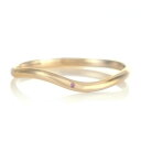結婚指輪 マリッジリング 18金 ゴールド つや消し マット 甲丸 ウエーブ 天然石 ピンクトルマリン【楽ギフ_包装】 末広 【今だけ代引手数料無料】