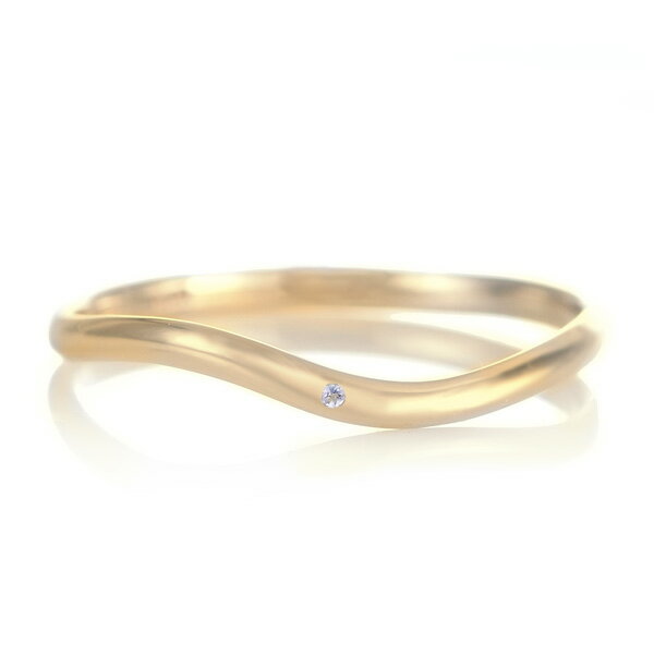 結婚指輪 マリッジリング 18金 ゴールド つや消し マット 甲丸 ウエーブ 天然石 タンザナイト【楽ギフ_包装】 末広 【今だけ代引手数料無料】