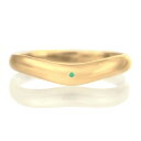 結婚指輪 マリッジリング 18金 ゴールド 甲丸 V字 天然石 エメラルド【楽ギフ_包装】 末広 【今だけ代引手数料無料】