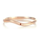 結婚指輪 マリッジリング 18金 ピンクゴールド つや消し マット 甲丸 ウエーブ 天然石 ガーネット【楽ギフ_包装】 末広 【今だけ代引手数料無料】