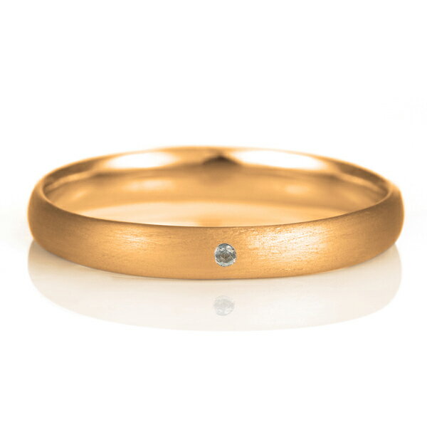 結婚指輪 マリッジリング 18金 ピンクゴールド つや消し マット 甲丸 天然石 ブルートパーズ【楽ギフ_包装】 末広 【今だけ代引手数料無料】