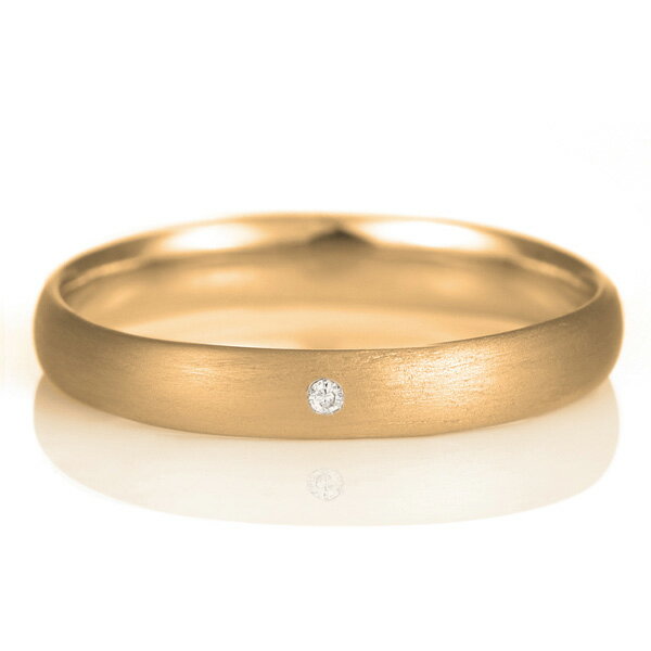 結婚指輪 マリッジリング 18金 ピンクゴールド つや消し マット 甲丸 天然石 アクアマリン【楽ギフ_包装】 末広 【今だけ代引手数料無料】