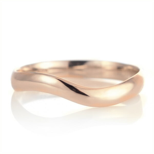 結婚指輪 マリッジリング 18金 ピンクゴールド 甲丸 ウエーブ レディース【楽ギフ_包装】 末広 【今だけ代引手数料無料】
