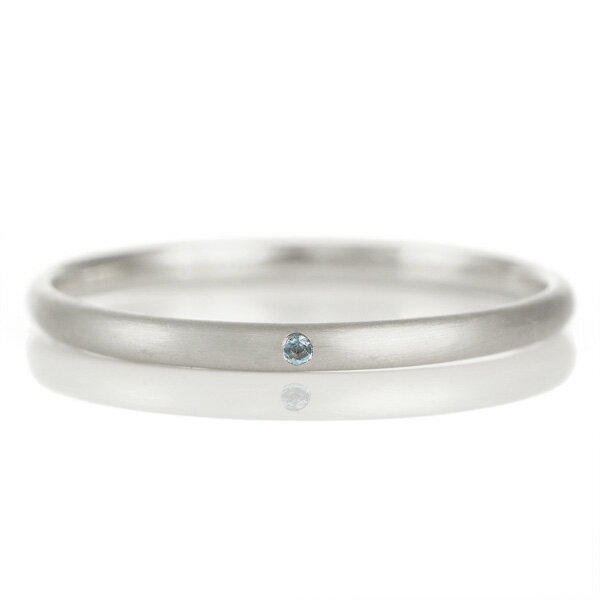 結婚指輪 マリッジリング プラチナ つや消し マット 甲丸 天然石 ブルートパーズ【楽ギフ_包装】 末広 【今だけ代引手数料無料】