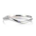 結婚指輪 マリッジリング プラチナ 甲丸 ウエーブ 天然石 サファイア【楽ギフ_包装】 末広 【今だけ代引手数料無料】