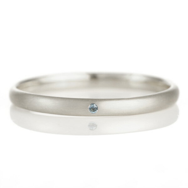 結婚指輪 マリッジリング プラチナ つや消し マット 甲丸 天然石 ブルートパーズ【楽ギフ_包装】 末広 【今だけ代引手数料無料】