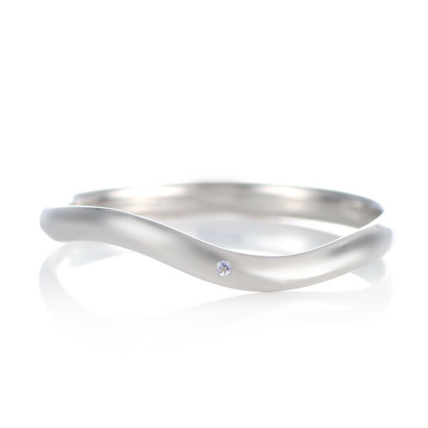 結婚指輪 マリッジリング プラチナ つや消し マット 甲丸 ウエーブ 天然石 タンザナイト【楽ギフ_包装】 末広 【今だけ代引手数料無料】