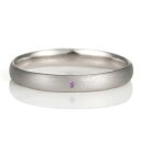 結婚指輪 マリッジリング プラチナ つや消し マット 甲丸 天然石 アメジスト【楽ギフ_包装】 末広 【今だけ代引手数料無料】