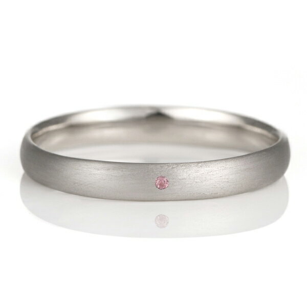 結婚指輪 マリッジリング プラチナ つや消し マット 甲丸 天然石 ピンクトルマリン【楽ギフ_包装】 末広 【今だけ代引手数料無料】