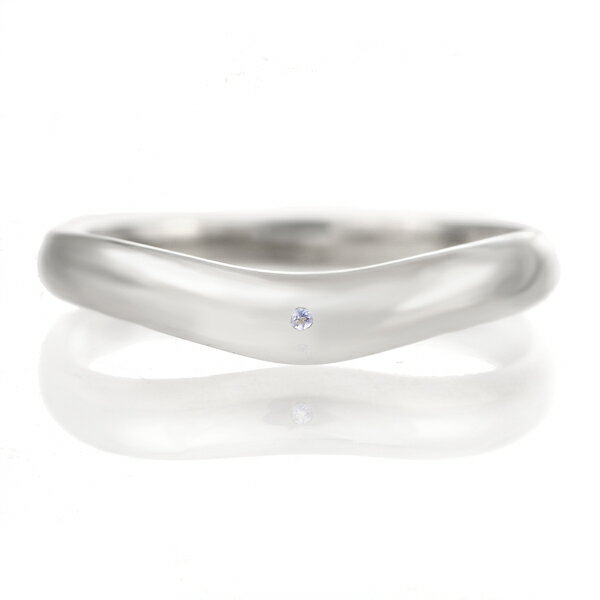 結婚指輪 マリッジリング プラチナ つや消し マット 甲丸 V字 天然石 タンザナイト【楽ギフ_包装】 末広 【今だけ代引手数料無料】