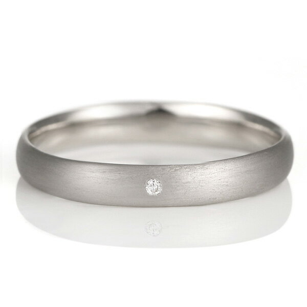結婚指輪 マリッジリング プラチナ つや消し マット 甲丸 天然石 ダイヤモンド【楽ギフ_包装】 末広 【今だけ代引手数料無料】