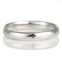 結婚指輪 マリッジリング プラチナ 甲丸 天然石 ルビー【楽ギフ_包装】 末広 【今だけ代引手数料無料】