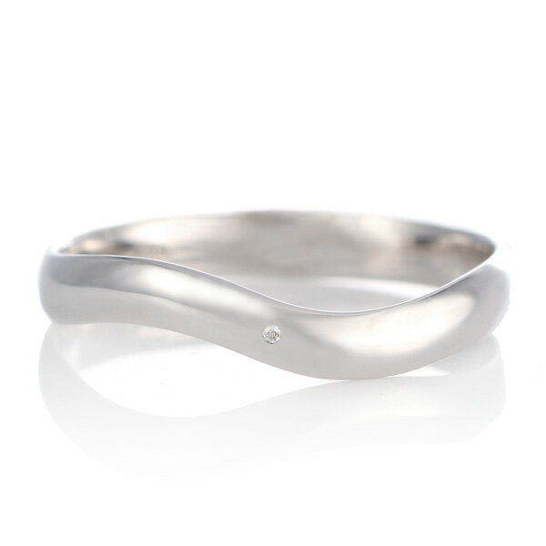 結婚指輪 マリッジリング プラチナ つや消し マット 甲丸 ウエーブ 天然石 ムーンストーン【楽ギフ_包装】 末広 【今だけ代引手数料無料】