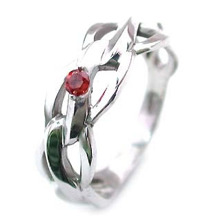 キュートなシルバーバースディリング( 1月誕生石 ) SV ガーネットリング【2006SUEHIRO】