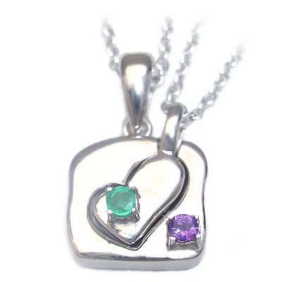 アメジストネックレスシルバーエメラ...