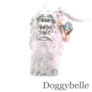 オシャレなワンちゃんモチーフペンダント( 11月誕生石 ) SV K10ブルートパーズネックレス