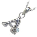 アクアマリン ネックレス イニシャル 「A」イニシャルモチーフ( 3月誕生石 ) アクアマリンペンダントネックレスCanCam掲載【楽ギフ_包装】【DEAL】 末広 【今だけ代引手数料無料】