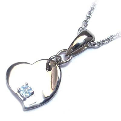 アクアマリン ネックレス アクアマリン ( 3月誕生石 ) シルバー アクアマリンペンダントネックレス（ハートモチーフ）【楽ギフ_包装】【DEAL】 末広 【今だけ代引手数料無料】