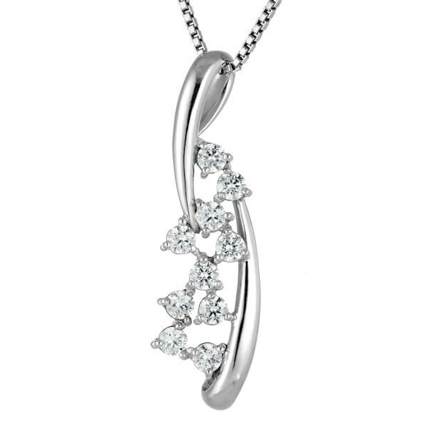 スイート エタニティ ダイヤモンド 10 個 K18ホワイトゴールド ダイヤモンドペンダントネックレス 結婚 10周年記念【楽ギフ_包装】 末広 【今だけ代引手数料無料】