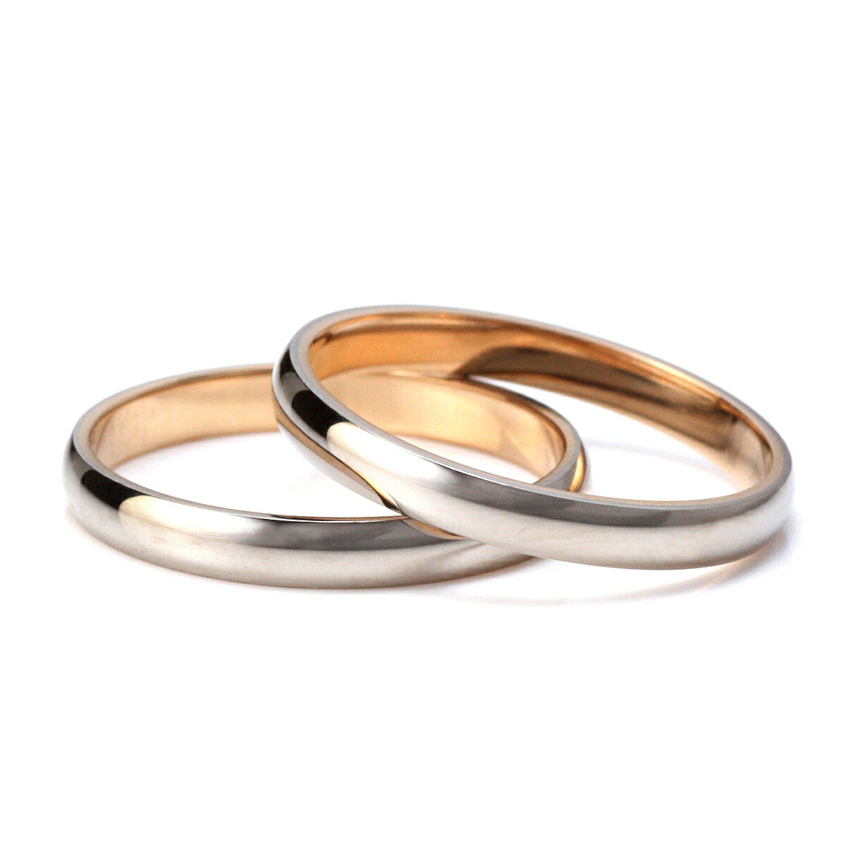結婚指輪 マリッジリング ペアリング ホワイトゴールド ピンクゴールド 18金 2本セット 【楽ギフ_包装】 末広 【今だ…