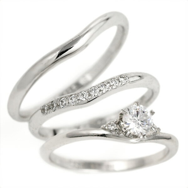 婚約指輪 結婚指輪 セットリング ダイヤモンド プラチナ エンゲージリング マリッジリング ペアリング 鑑定書【楽ギフ_包装】【DEAL】 末広 【今だけ代引手...
