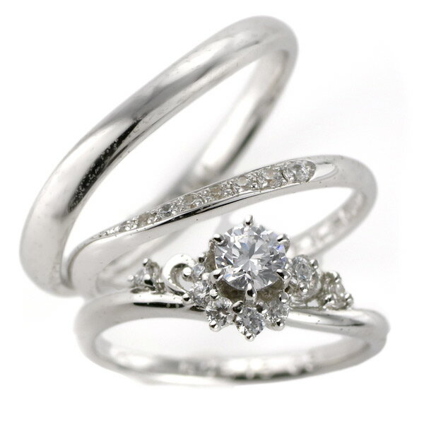 婚約指輪 結婚指輪 セットリング ダイヤモンド プラチナ エンゲージリング マリッジリング ペアリング 鑑定書【楽ギフ_包装】【DEAL】 末広 【今だけ代引手...