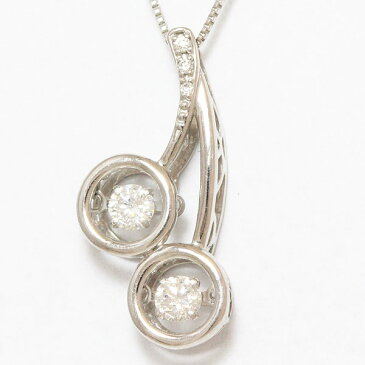 CROSSFOR(クロスフォー) 新品!ネックレス FTW-0876 ダンシングストーン さくらんぼ ダイヤモンド 0.18ct 計0.02ct 18金ホワイトゴールド(K18WG) 【新品】 ジュエリー netshop【201886】