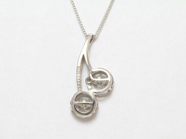CROSSFOR(クロスフォー) 新品!ネックレス FTW-0876 ダンシングストーン さくらんぼ ダイヤモンド 0.18ct 計0.02ct 18金ホワイトゴールド(K18WG) 【新品】 ジュエリー netshop【201886】