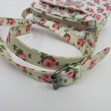 Cath Kidston(キャスキッドソン) 花柄 フラワー ロングショルダーバッグ 斜め掛け 白 ホワイト ビニールコーティング/ 【ブランドバッグ】【中古】nb netshop【2018118】