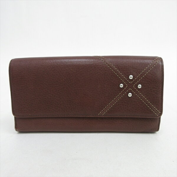 【中古】 レザー (トッズ) TODS オレンジ 長財布