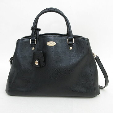 COACH(コーチ) マーゴット 2WAY ハンド ショルダー バッグ F34607 黒 ブラック レザー【ブランドバッグ】 【中古】 netshop