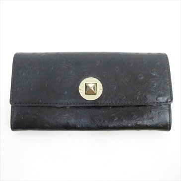 kate spade(ケイトスペード) オーストリッチ型押し 長財布 黒 ブラック / 【ブランドバッグ】【中古】nb netshop