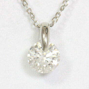 一点留め ダイヤモンド 0.557ct ネックレス プラチナ(Pt850/Pt900) 【中古】 ジュエリー 【新品仕上げ済み】 netshop