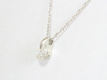 一点留め ダイヤモンド 0.557ct ネックレス プラチナ(Pt850/Pt900) 【中古】 ジュエリー 【新品仕上げ済み】 netshop